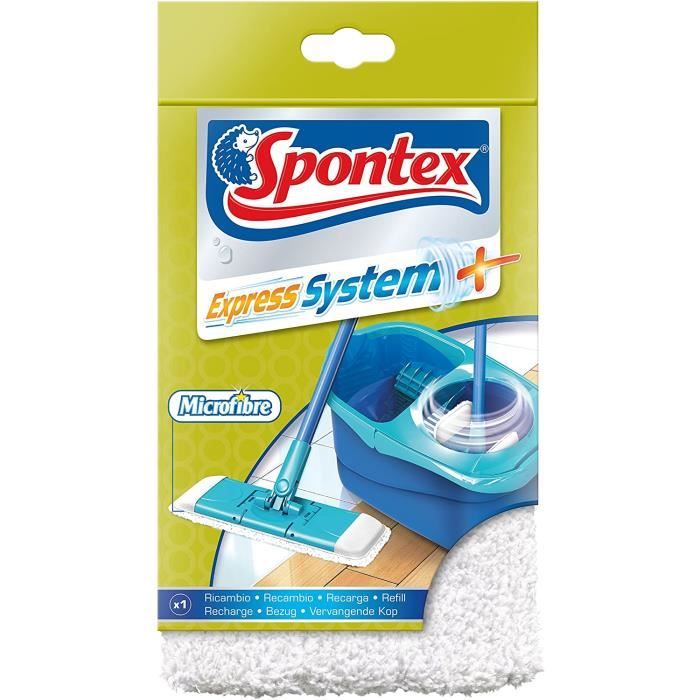 Spontex - Recharge Express System Plus - Recharge En Microfibre pour Kit Balai Plat Express System Plus - 1 Recharge