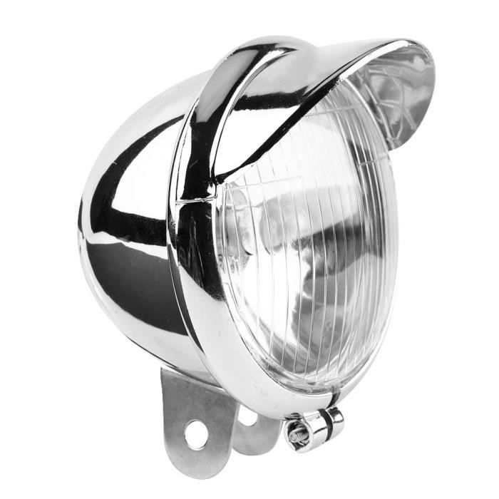 Phare universel de moto, 12V universel moto rétro gril phare avant phare auxiliaire petit projecteur antibrouillard