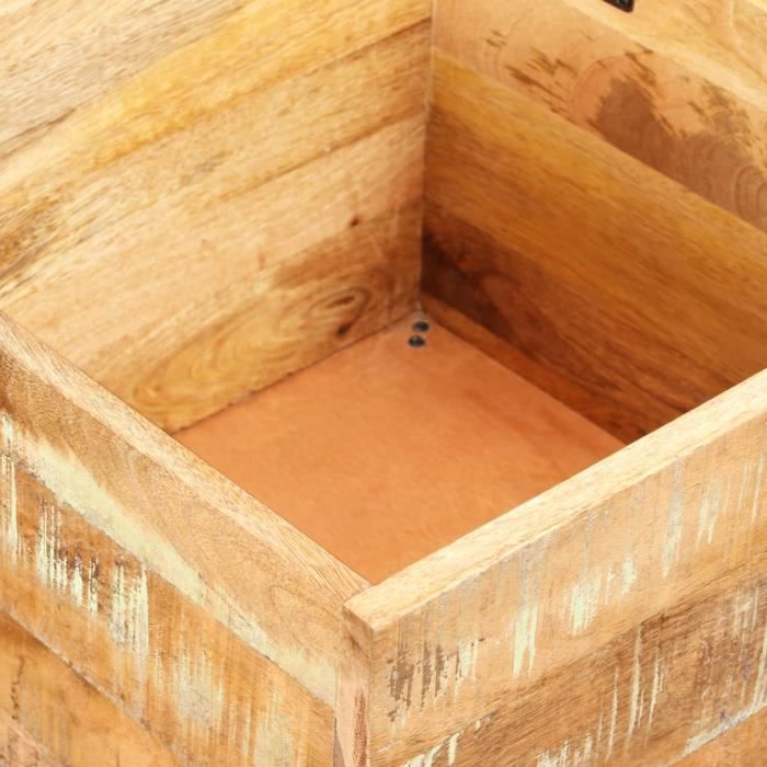 Le meilleur* -393587- Coffre de Rangement - Banc de rangement Bois massif recyclé 40 x 40 x 45 cm Tabouret de Rangement