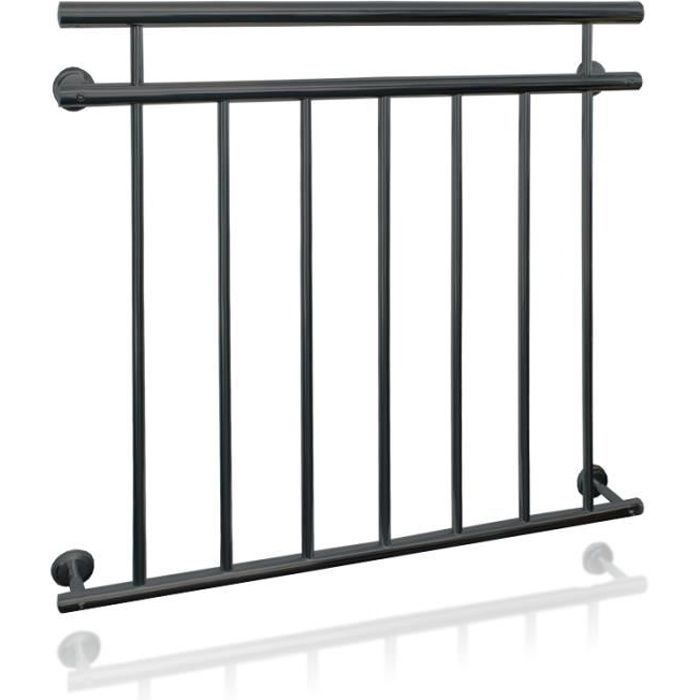 Garde-corps balcon à la francaise appui rambarde anthracite en acier 90 x 100 cm