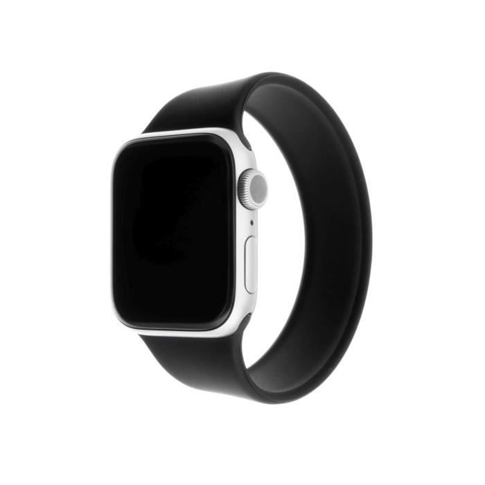 Bracelet élastique en silicone FIXED Silicone Strap pour Apple Watch 42-44-45mm, taille XS, noir