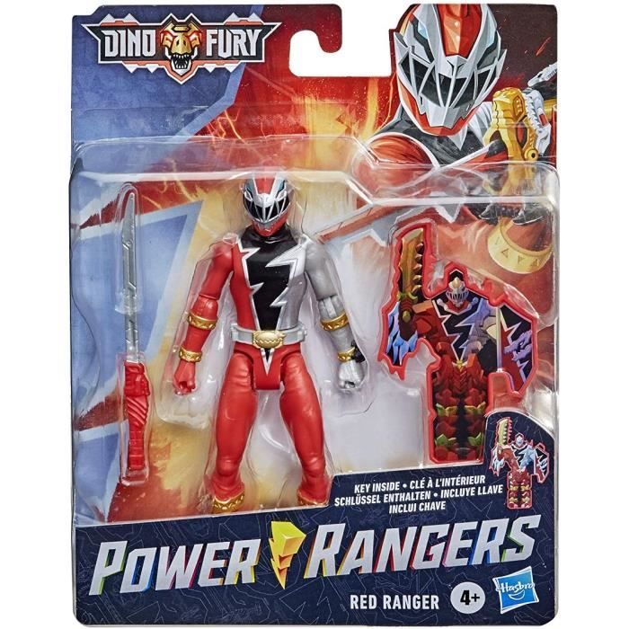 Power Rangers Dino Fury Morpher - F0538 - Figurine articulée 15cm - Ranger Rouge + Accessoires - Neuf