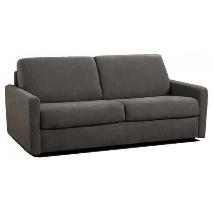 Canapé convertible EXPRESS 3 places en tissu tweed taupe - Couchage 140cm - Epaisseur matelas 18cm - ECLIPSE