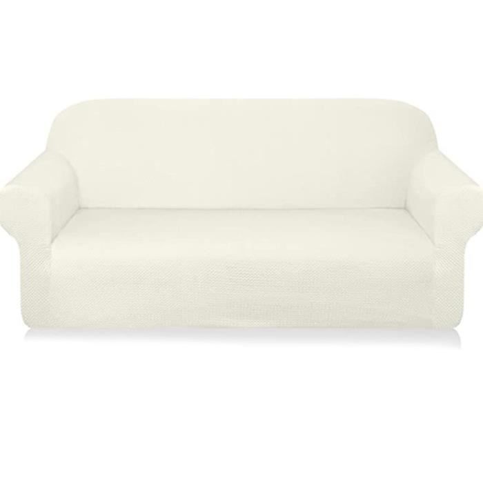 Housse de canapé universelle tout compris élastique, couverture complète, antidérapante, siège simple blanc