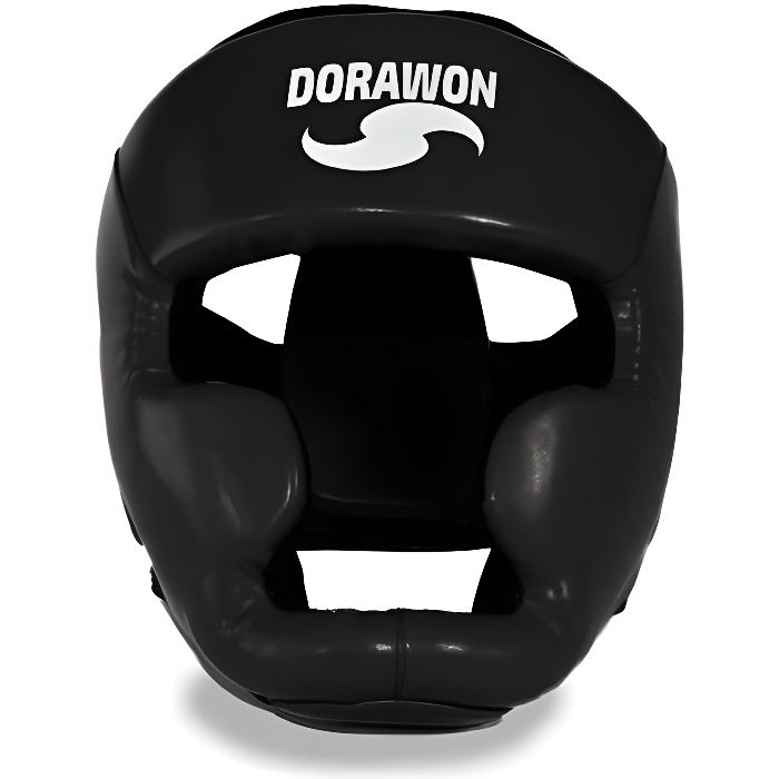 DORAWON, Casque de protection boxe RENO , noir. Casque de boxe et sport de combat ideal pour les entraînements Fermeture avec