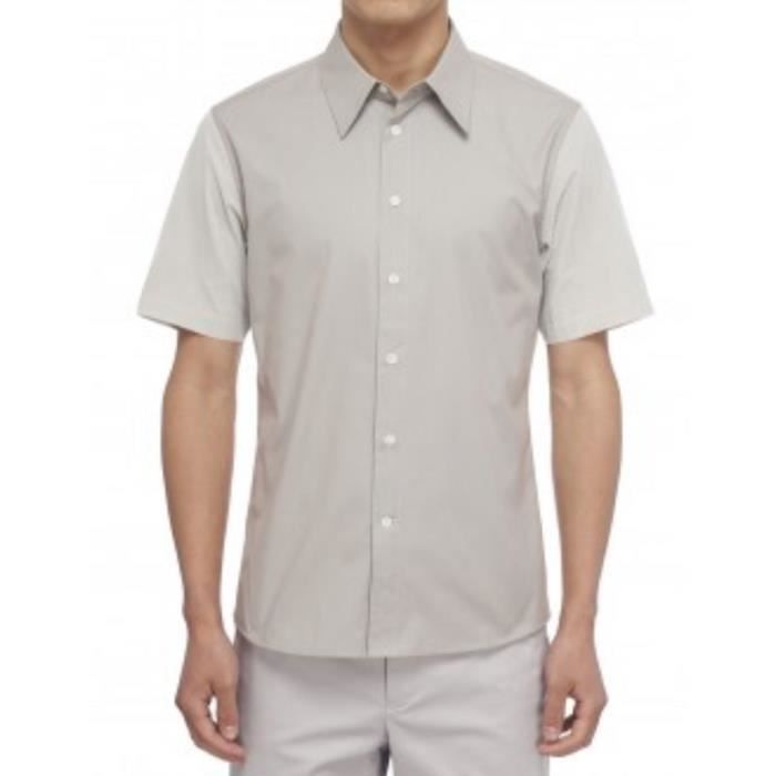 Calvin Klein Slim Chemise Popeline Homme Grise clair