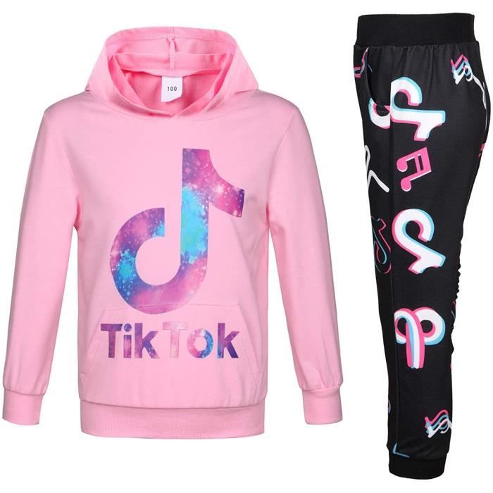 TIK Tok Unisexe Ensemble Sweats À Capuche Survetement Jogging Fille Garçons 2-16ans