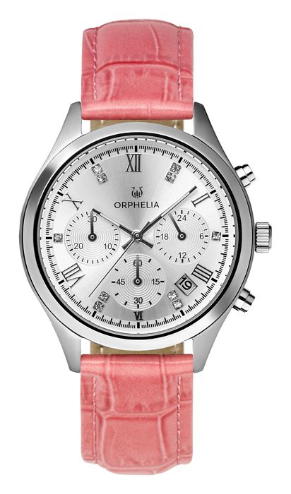 ORPHELIA - Montre Femmes - Quartz - Chronographe - Bracelet en Cuir - Rose - OR31801