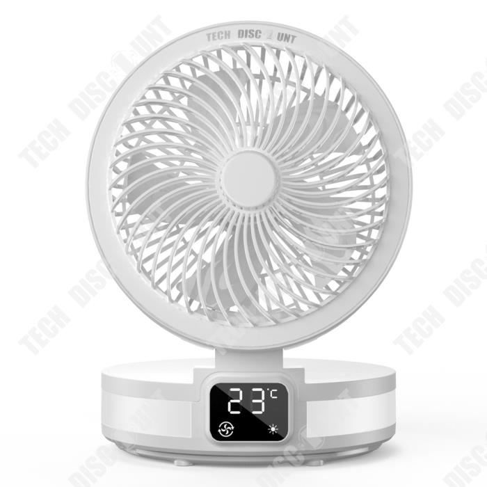 TD® Petit ventilateur de bureau USB température portable pliant rechargeable aromathérapie ventilateur pliant à circulation d'air