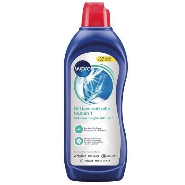 WPRO GEL753 - Gel 3 en 1 pour lave-vaisselle (fonctions lavage, sel et rinçage) - 37 lavages