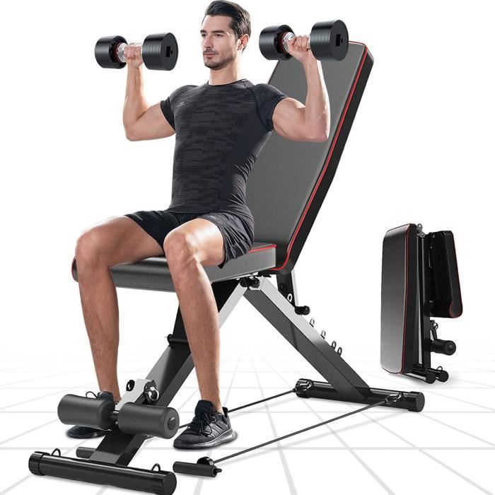 Banc réglable, Banc de Musculation Utilitaire pour l'entraînement Complet du Corps - Banc inclinable/inclinable Pliable Polyvalent