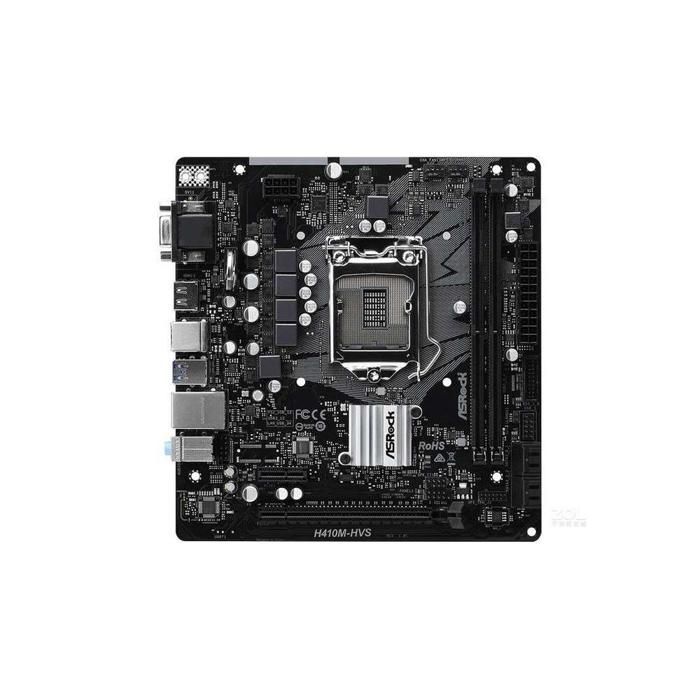 Carte mère ASRock H410M-HVS Intel H410 LGA 1200 2xDDR4 64GB Micro ATX - Asrock