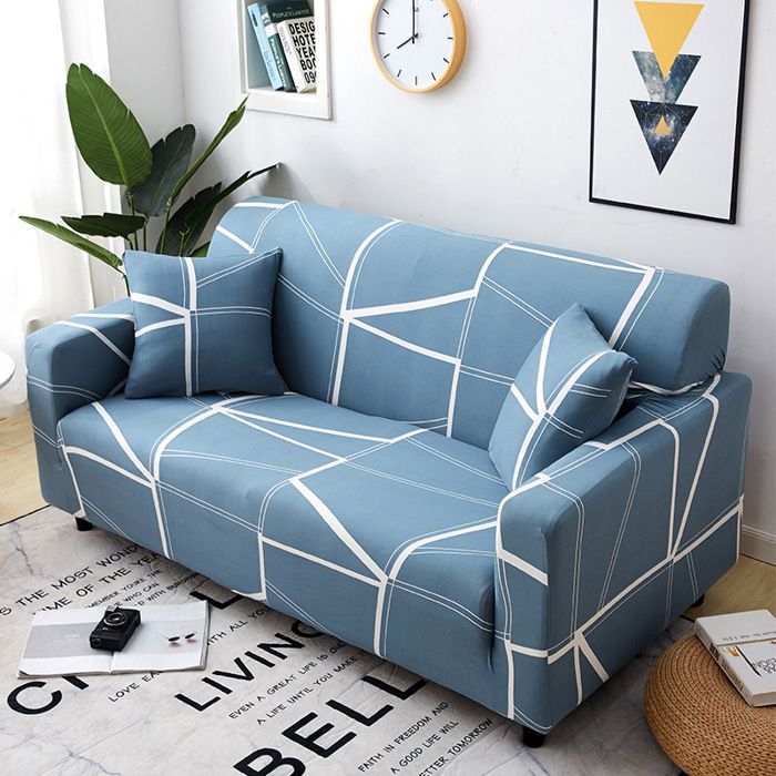 Housse de canapé universelle tout compris élastique imprimée housse housse de coussin de canapé 4 places lignes simples