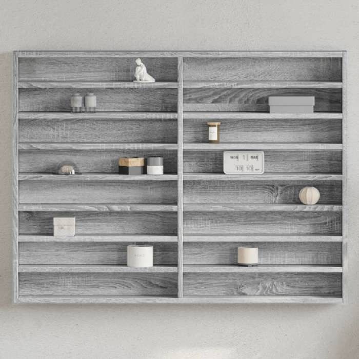 vidaXL Armoire à vitrine sonoma gris 100x8 5x75 cm bois dingénierie armoire murale armoire de rangement murale armoire 847938