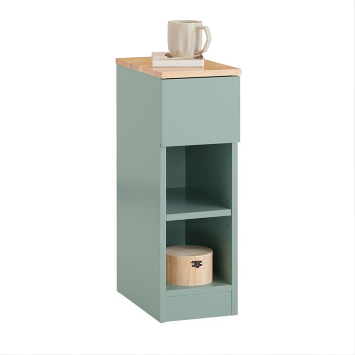 SoBuy Bout de Canapé avec Tiroir FBT111-GR Table dAppoint Rangement pour Salon et Chambre Vert L20xP35xH61 cm
