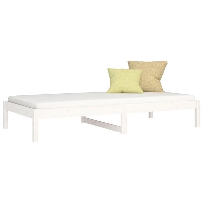 Lit banquette 2 places - Canapé/Lit de jour - multifonctionnel - blanc 90x200 cm bois de pin massif CAL6979848