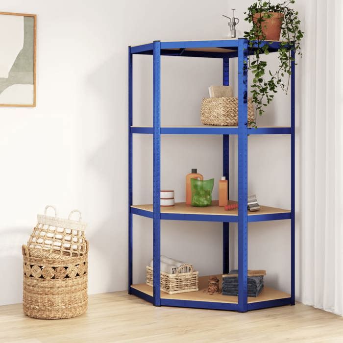 Lemon Armoire Étagère Flottante VIDAXL Bibliothèque/ Étagère dangle à 4 niveaux Bleu Acier et - bois dingénierie CCL67159555