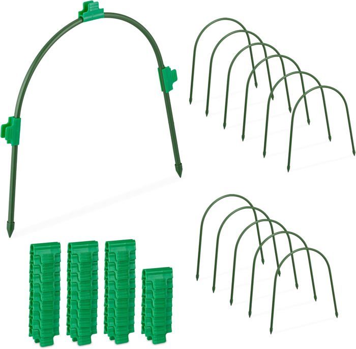 30 Arceaux Serre Tunnel En Fibre De Verre 6mm - Pour Potager Surélevé, Avec Clips Et Ancres, 38cm De Long - 2