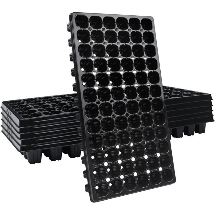 Kit Démarrage Semis MQFORU | 5 Plateaux 40 Cellules Avec Couvercles | Mini Serre | Étiquettes Incluses