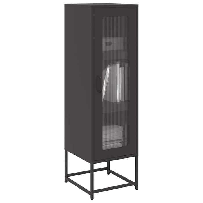 The Living Store Armoire de rangement Noir 42,5x35x101,5 cm Acier - Meuble De Rangement - Armoire De Rangement - Meuble Noir - Armoire Métallique - Étagère