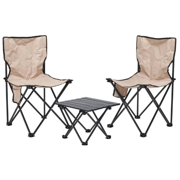 PROGARDEN Mobilier de camping table pliante + 2 chaises KO-X51000030 PROGARDEN Mobilier de camping table pliante + 2 chaises KO-X51000030