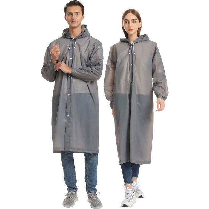 Lot de 2 ponchos de pluie transparents pour femmes et hommes imperméables et réutilisables accessoires de pluie respir Étiquette