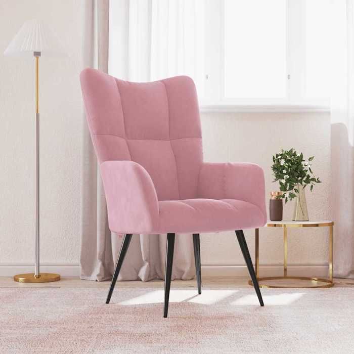 (Rose)Chaise individuel relax contemporain - SIGNOR - Fauteuil de relaxation Rose Velours 585986