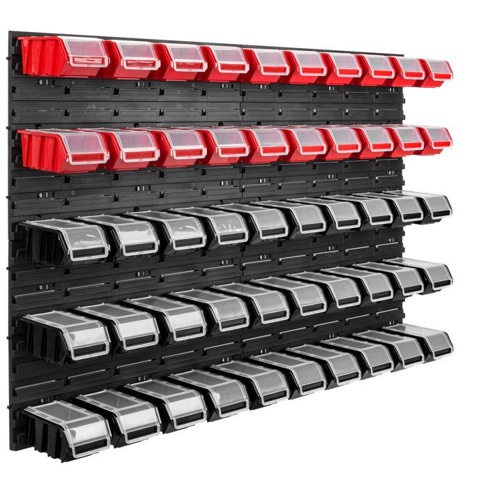 Tableau de rangement pour outils - BOTLE - 115 x 78 cm - 50 boîtes - Modularité - Plastique