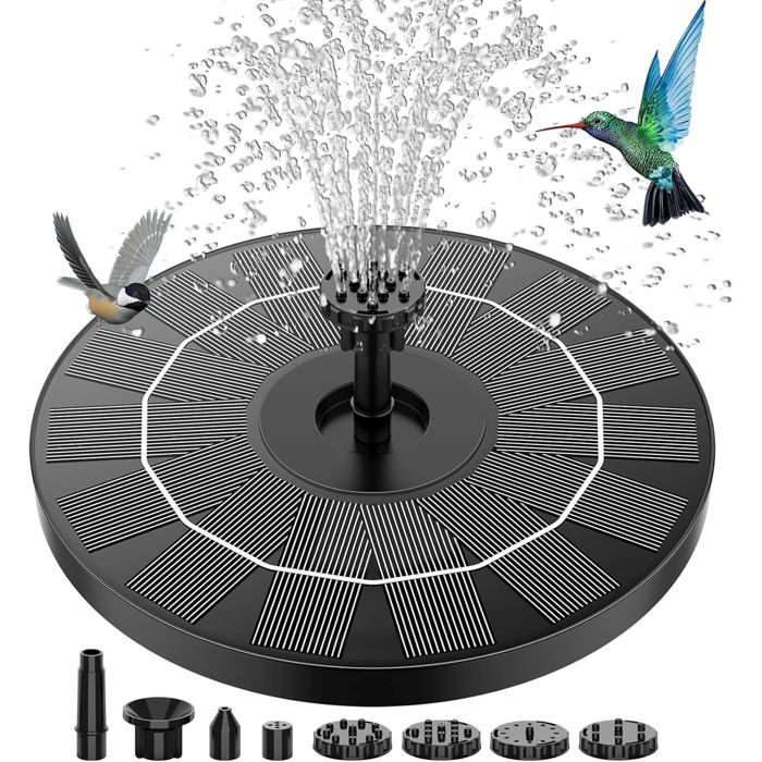 AISITIN Fontaine Solaire Exterieure de Jardin 3.5W avec 6 Buses Pompe pour Bain doiseaux Aquarium Jardin Fontaine(1PC)