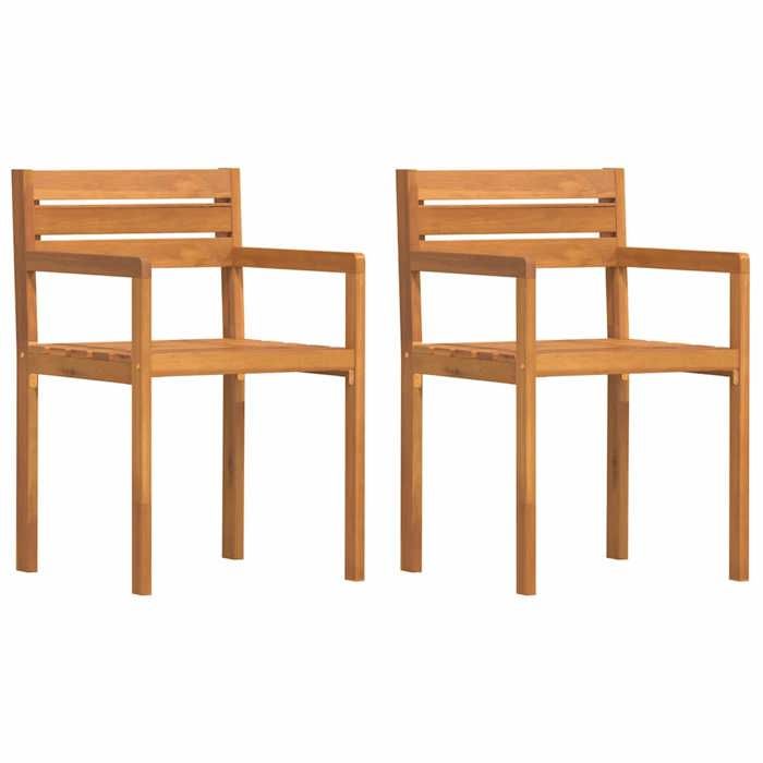 RebaisChaises de jardin - Siège avec Accoudoirs 1 place - 2 pièces 50x53x80cm - bois massif Acacia CL634702