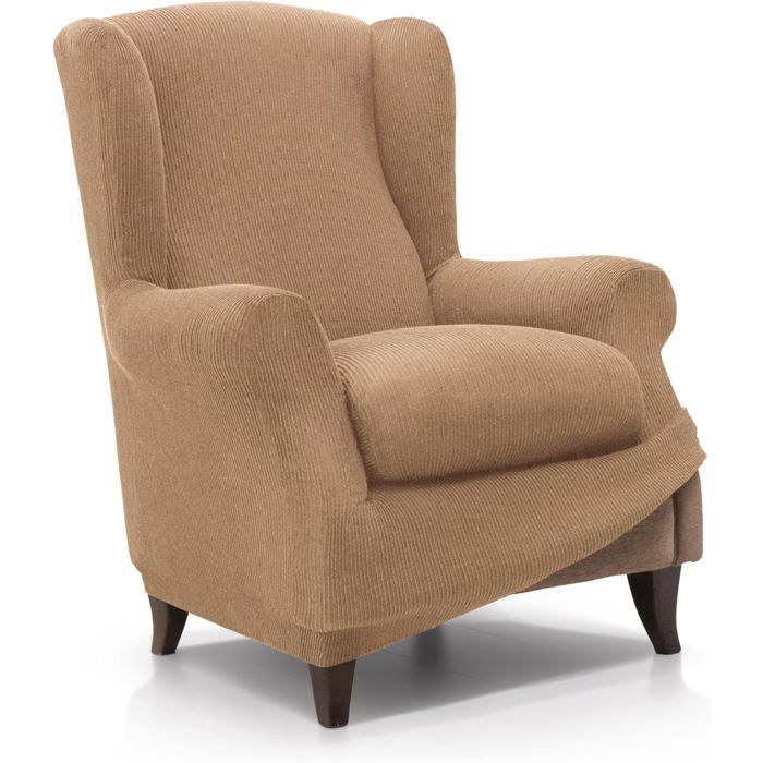 Housse de Fauteuil à Oreilles FAVERTI Modèle Reale Doré Élastique et Réglable