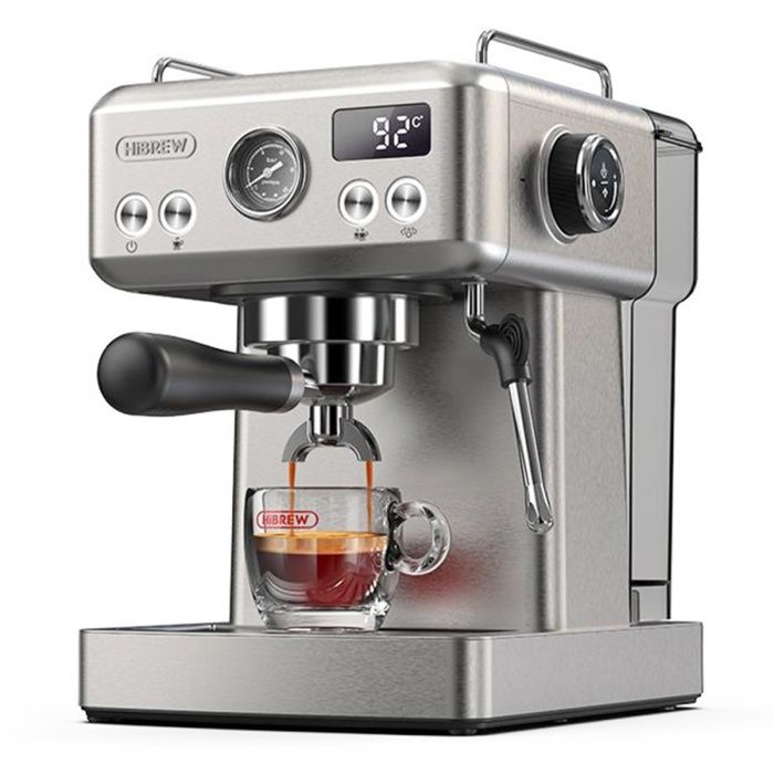 Machine Expresso Semi automatique HiBREW H10A - Pression 20 Bars - Mousseur lait -Température Réglable - Pichet 350ml