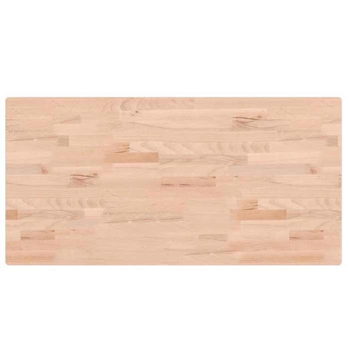 Comptoir de salle de bain en bois de hêtre - GKO - 100x50x25 cm - Bois massif - Non traité - Coins arrondis
