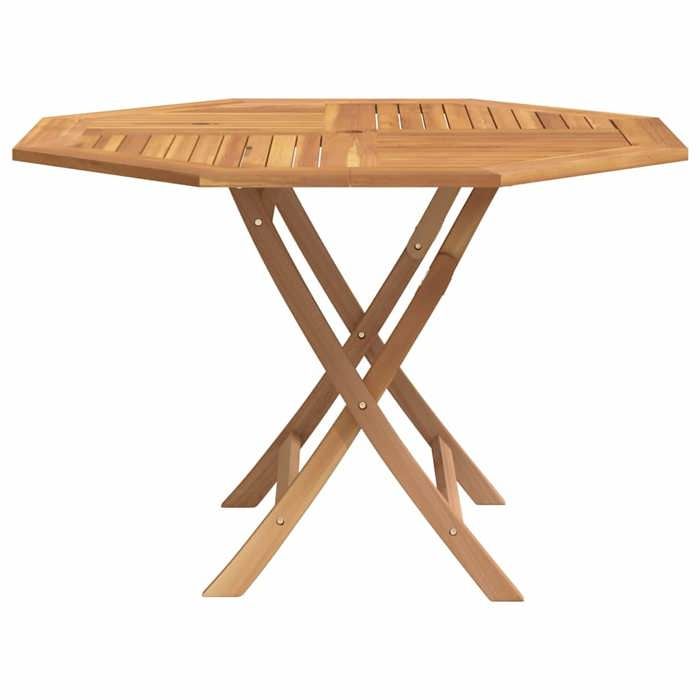 Black Friday Table pliable de jardin - BURKE - Cadre solide - 110x110x75 cm bois massif de teck TTT970