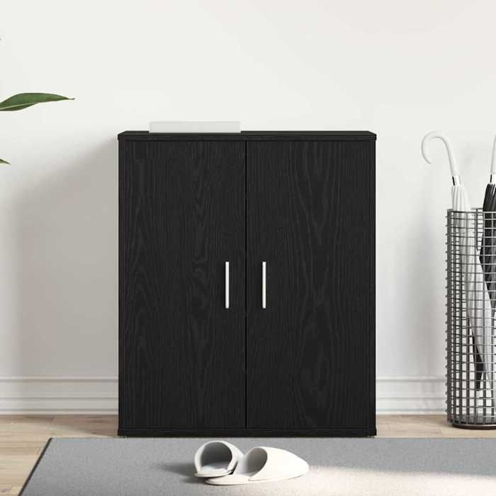 Décoratif - Meuble de Rangement à chaussures - Cabinet couloir - avec étagère Chêne noir 60x35x70 cm 8120417