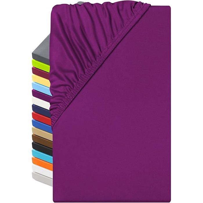 Violet Respirant et ca Drap Housse 140x200 à 160x200 cm en Microfibre pour lit 140x200 à 160x200 cm - 140-160 x 200 c DRAP HOUSSE