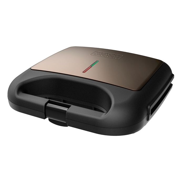 Appareil à sandwich - BLACK+DECKER - BXSA753E - 750W - 2 sandwiches - Plaques antiadhésives