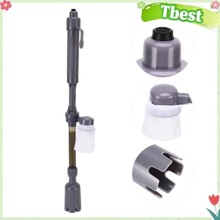 Tbest Aspirateur électrique pour aquarium Nettoyeur électrique Daquarium Aspirateur Daquarium alimenté par animalerie eclairage