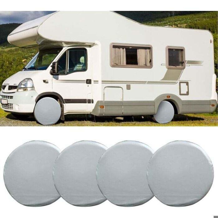 Lot de 4 Housses de Pneu Housses de Protection de Roue imperméables universelles pour Caravane remorque Camping-Car Voiture