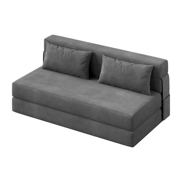 Chauffeuse Lit Dépliante Prête à lEmploi Couchage Viscoélastique Confort Toile de Lin Amovible Idéal Studio Gris Anthracite