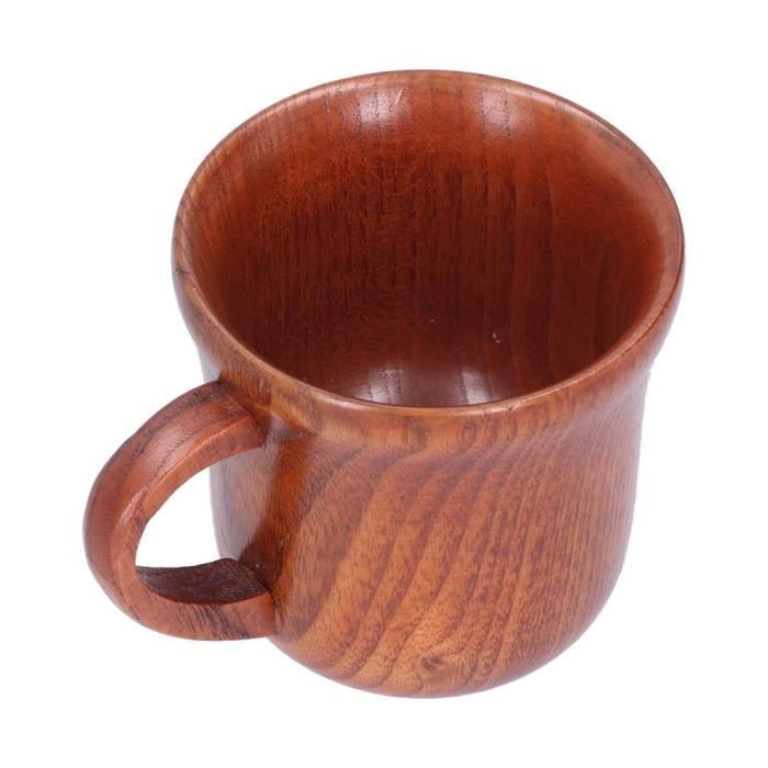 Lot 2 Tasses En Bois Avec Poignée - Tasses à Bière Et Café 13.5 Oz - Style Naturel Pour Maison Et Camping