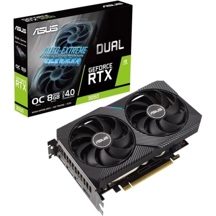 Carte Graphique ASUS DUAL RTX3050 O8G GAMING NVIDIA GPU 8 Go GDDR5 3840x2160