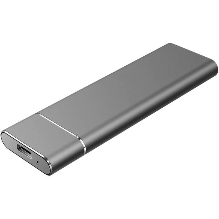 Disque dur externe ultra fin de 2 To Disque dur portable USB 3.1 compatible avec ordinateur portable ordinateur portable 2 To, noir 