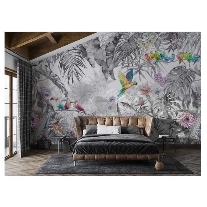 Papier Peint Panoramique Jungle Soie, Personnalisable, Poster Geant Mural  3D pour Salon Chambre Décoration Murale, 300*210cm - Cdiscount Maison