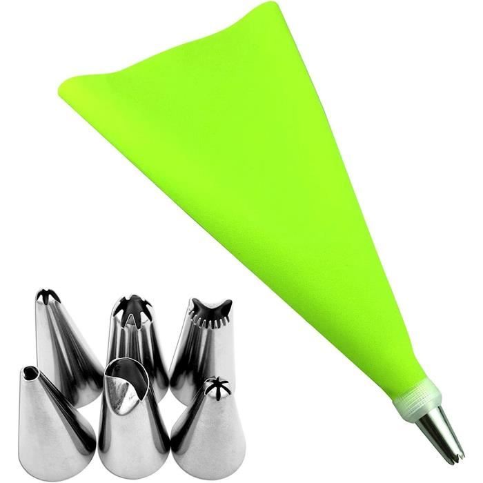 Poche A Douille Patisserie Kit De 18 Accessoires De Décoration De Gâteaux Avec 1 Poche à Douille En Silicone Et 12 Embouts De Glaçage Pour Gâteaux, 1 Coupleur, 3 Racloirs à Gâteau