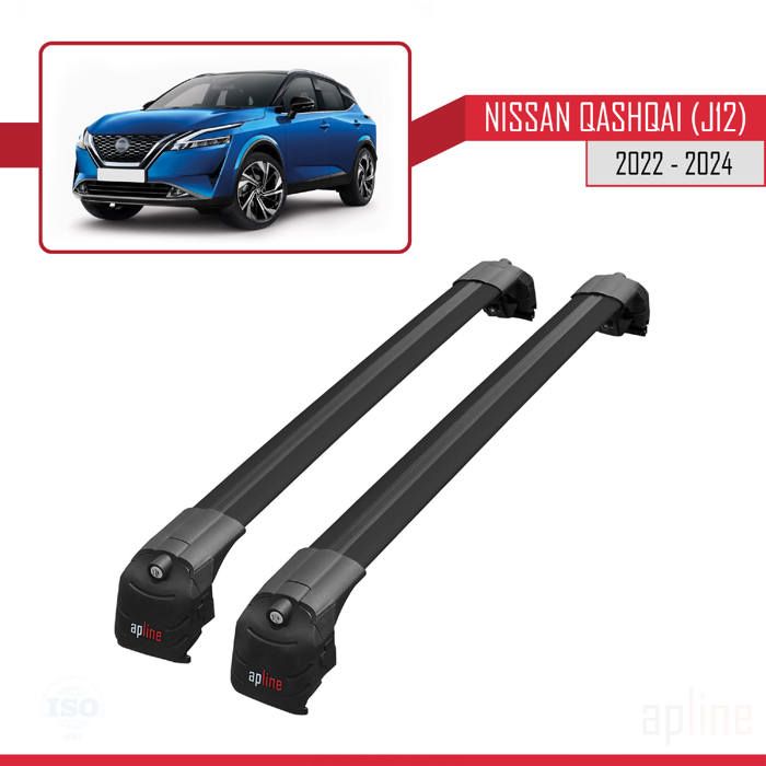 Compatible avec Nissan Qashqai 2022-2024 Barres de Toit ACE-2 Railing Porte-Bagages de voiture NOIR