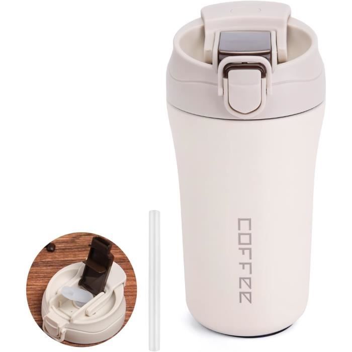 Moollyfox 40oz (1180 ML) Mug Isotherme Gobelet de Voyage 304 Acier Inoxydable Thermos Café Tasse avec Poignée & Paille sans BPA Double Isolée Chaud et Froid Beige Moollyfox 40oz (1180 ML) Mug Isotherme Gobelet de Voyage 304 Acier Inoxydable Thermos Café Tasse avec Poignée & Paille sans BPA Double Isolée Chaud et Froid Beige