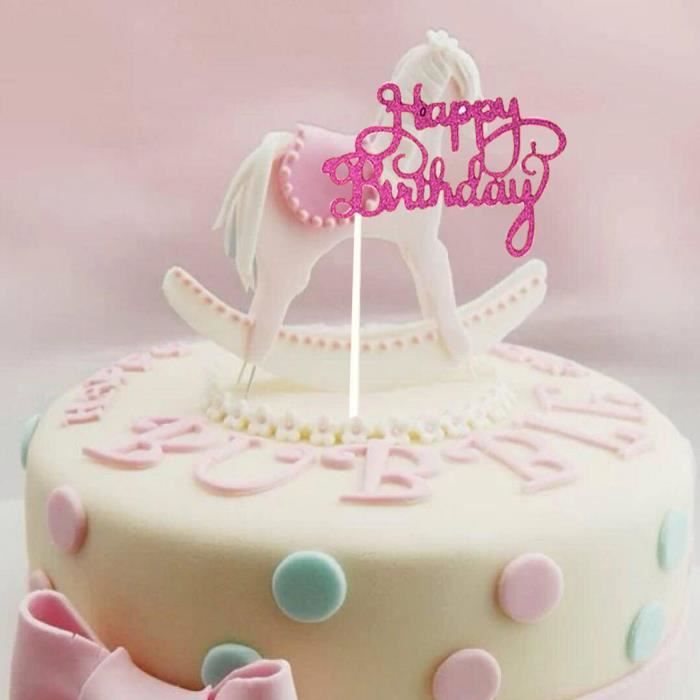 Papier Glitter Joyeux Anniversaire De Gateau De Petit Gateau Dessert Fournitures Decor Sco7164 Cdiscount Maison