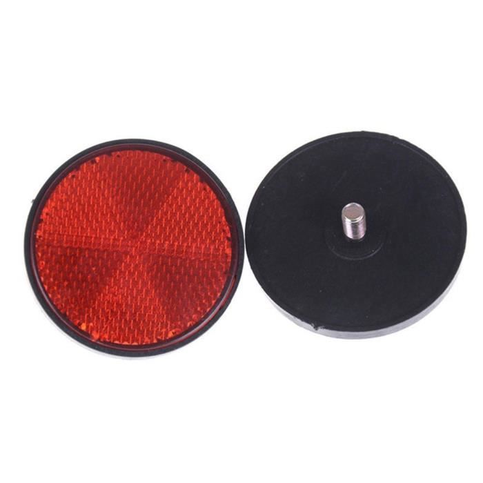 Lot De 10 Catadioptres Rouges Ronds - Certification ECE, Diamètre 6 Cm, Fixation Par Vis - Pour Remorque, Camping-car, Tracteur