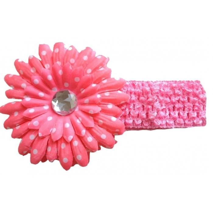 Bandeau Grosse Fleur Bebe Fille Modele Marguerite A Pois Rose Fluo Cdiscount Au Quotidien